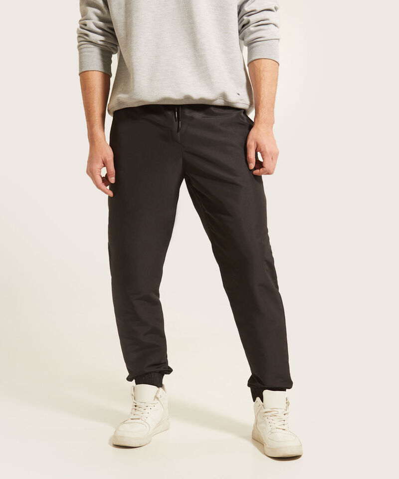 Pantal&oacute;n Jogger Plano Unicolor Con Cortes Contraste, Bolsillos Laterales, Cord&oacute;n Ajustable Y El&aacute;stico Interno, Sport L&iacute;neas