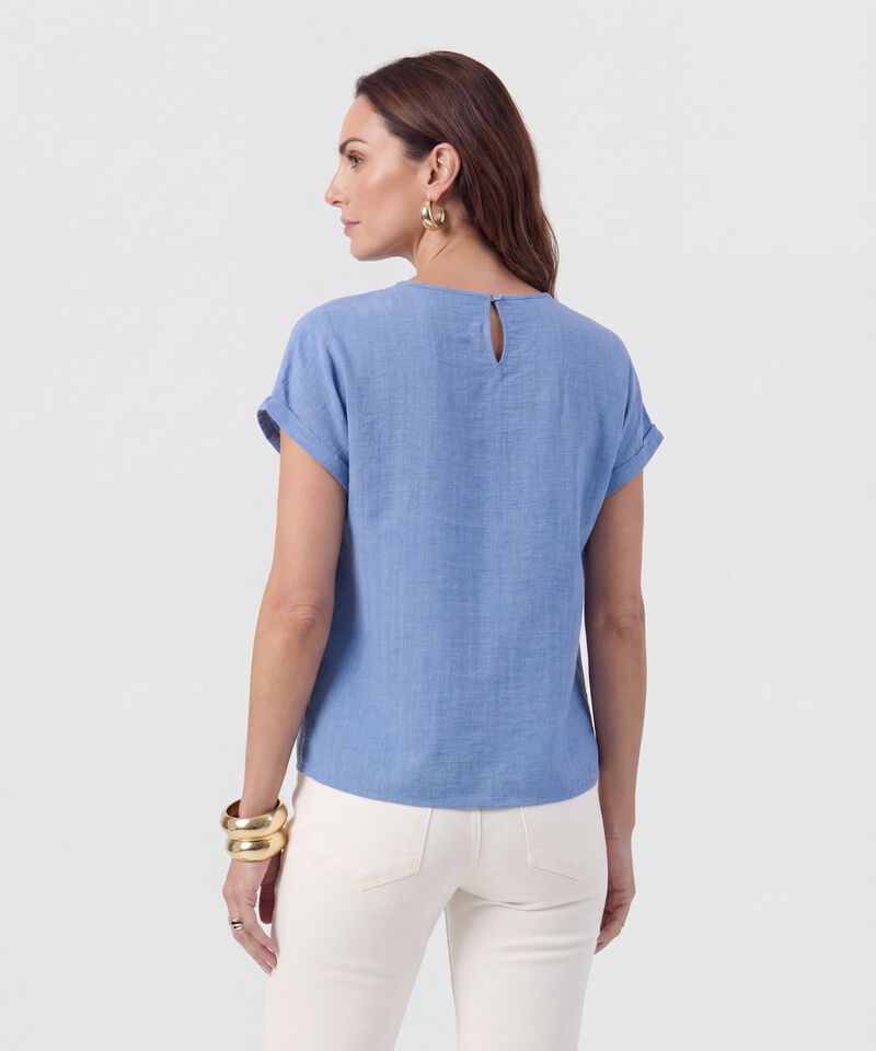 Blusa Minimalista De Manga Corta Para Mujer