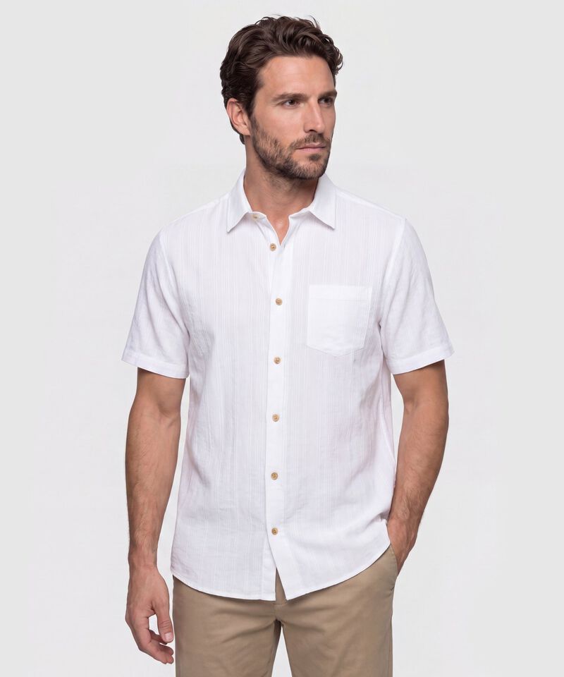 Camisa Manga Corta Texturizada para Hombre