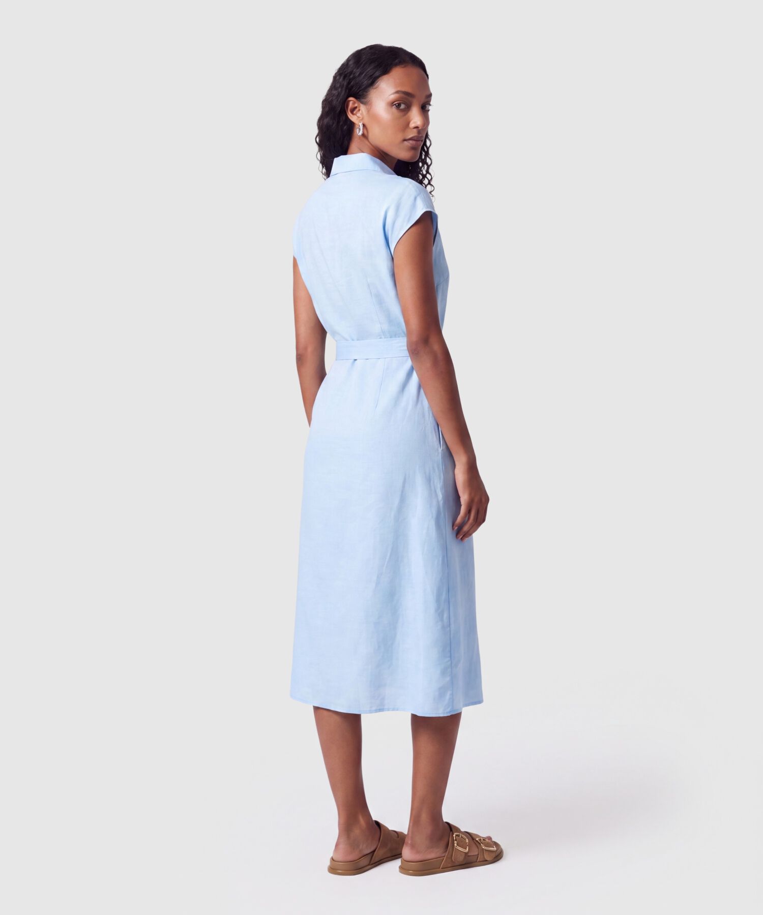 Vestido Camisero Midi Para Mujer