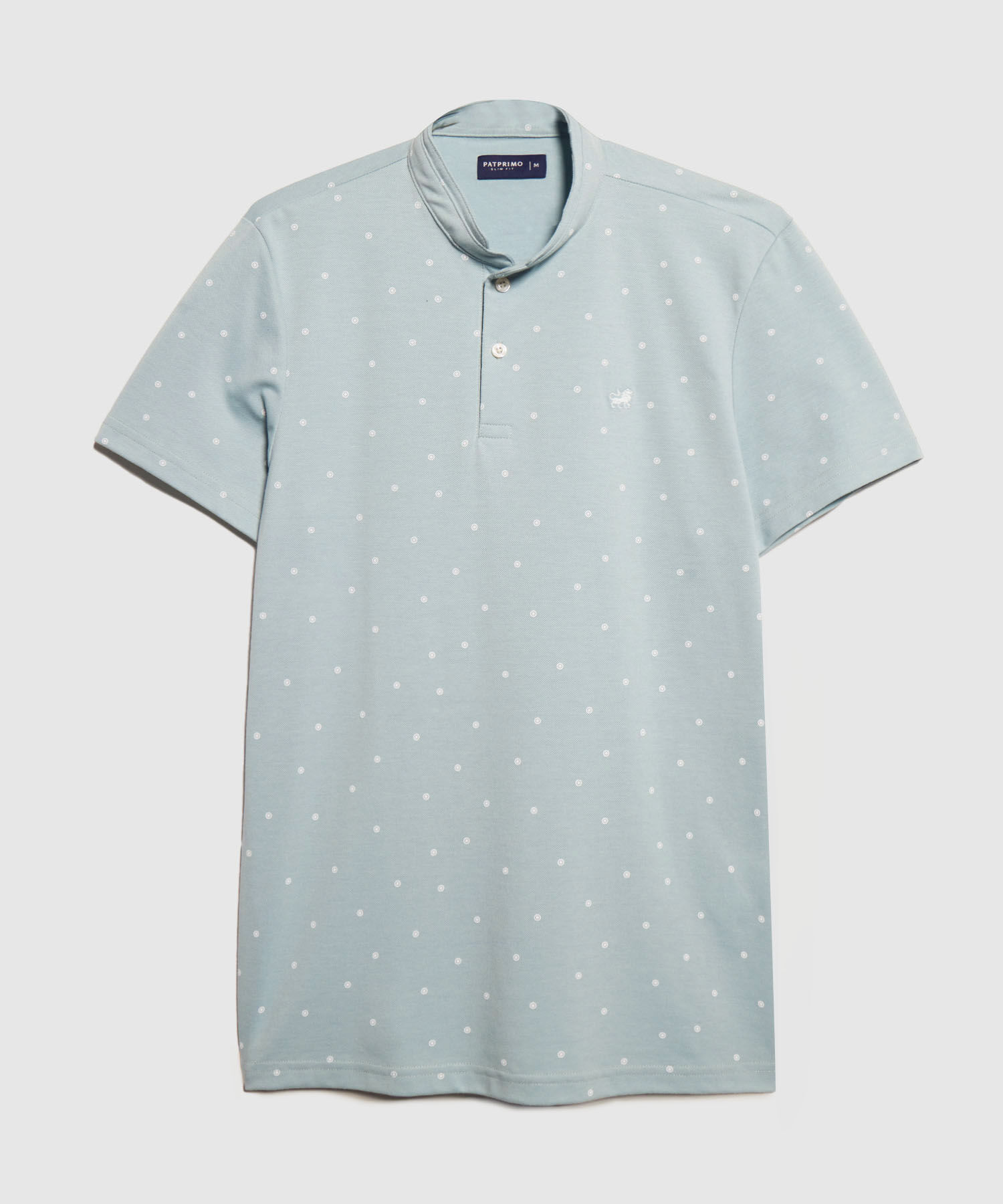 Polo Estampada, Cuello Mao Sin Bolsillo