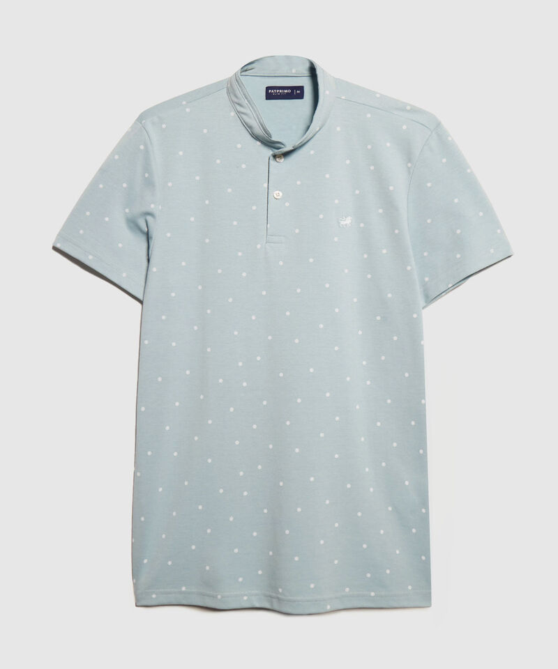 Polo Estampada, Cuello Mao Sin Bolsillo
