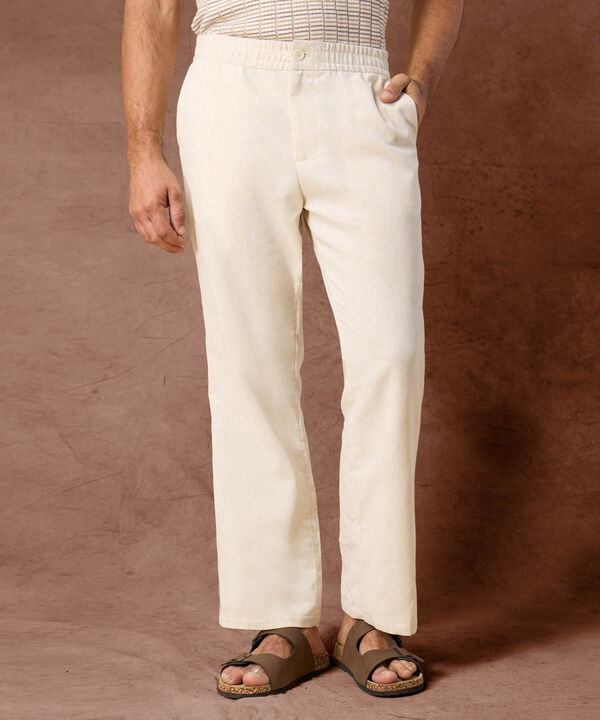 Pantal&oacute;n de Textura Suave Pierna Ancha Para Hombre image number null