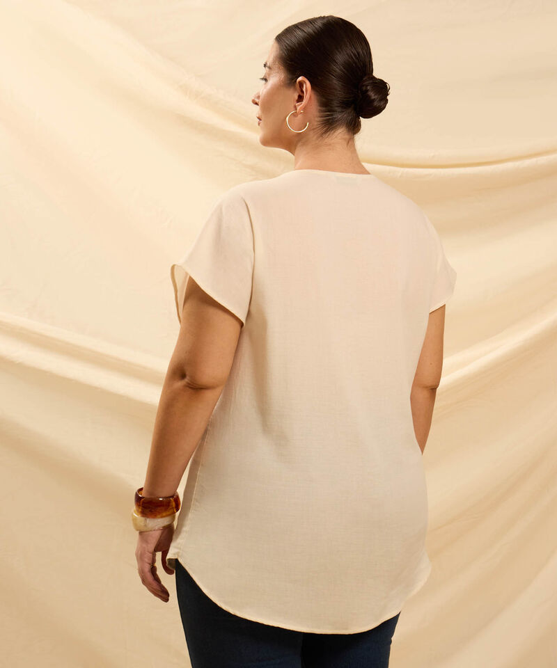 Blusa Con Bordado En Hombros Para Mujer Curvy