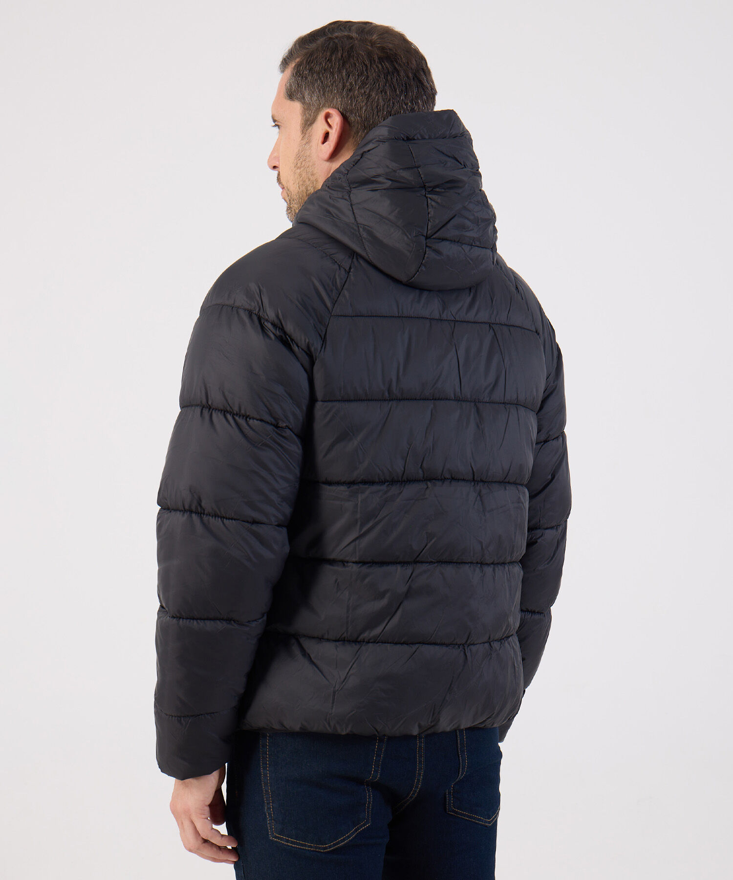 Chaqueta Acolchada Con Capota Para Hombre