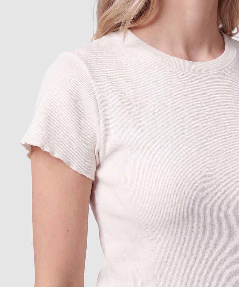 Camiseta B&aacute;sica En Tejido Acanalado Para Mujer