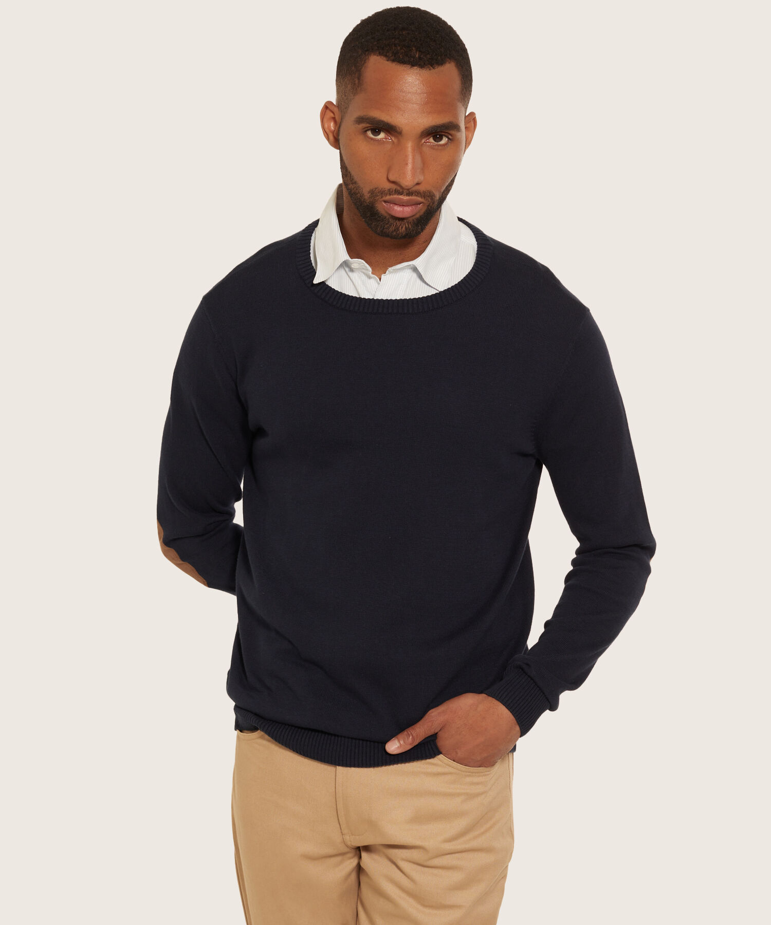 Saco Cuello Redondo Con Coderas