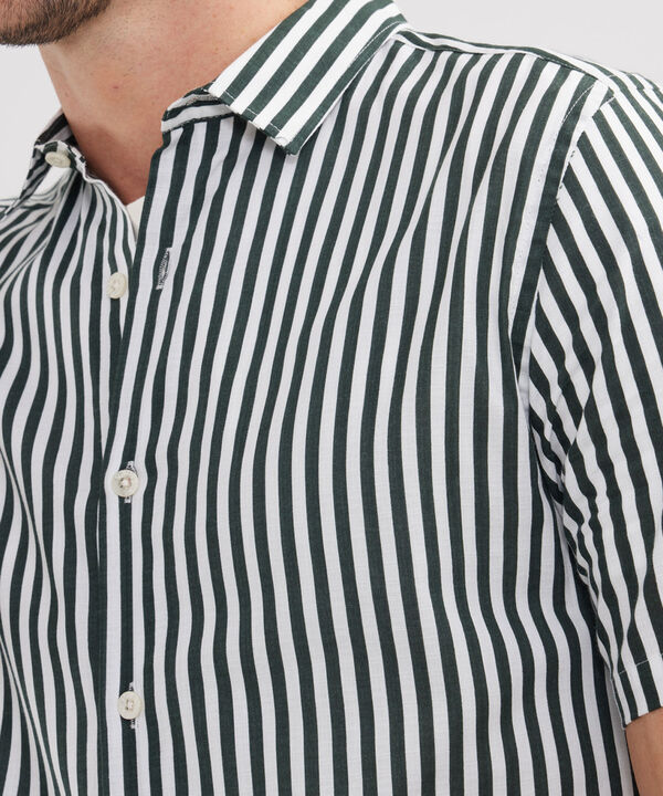 Camisa Manga Corta Estampada Base Lino