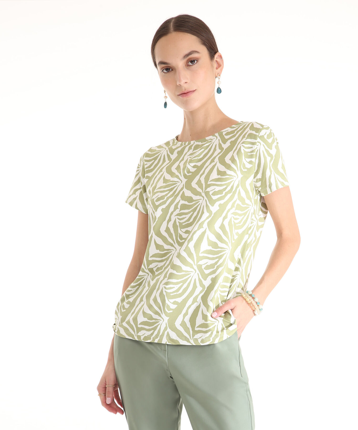 Camiseta Manga Corta Cuello Redondo Estampada