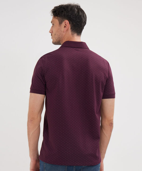 Polo Estampada Cuello Maquina Con Bolsillo Ribete