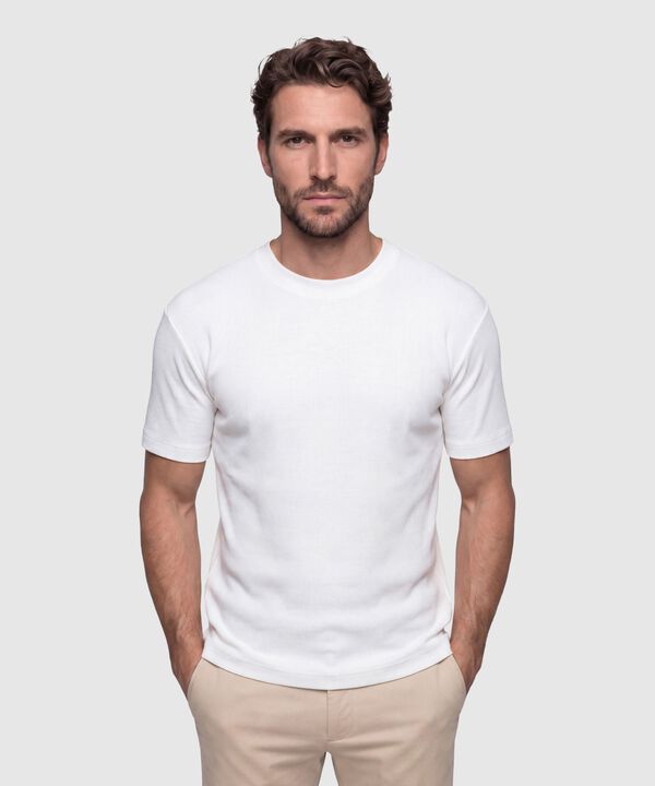 Camiseta Texturizada Manga Corta Para Hombre image number null