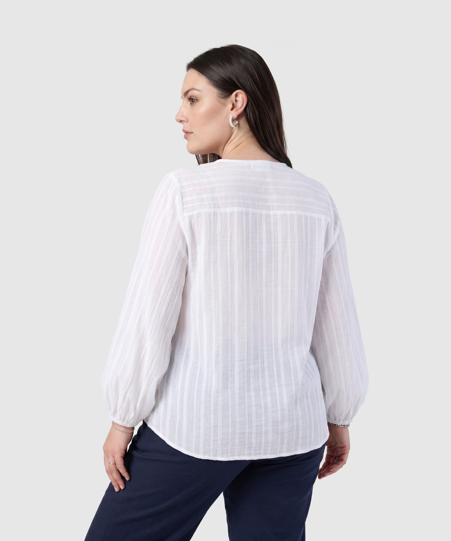 Blusa Botones Manga Larga Mujer Curvy