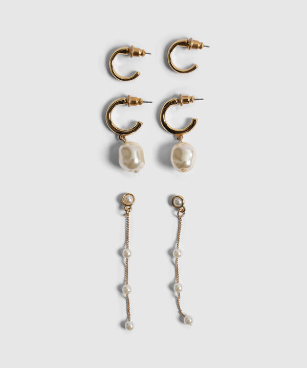 Set x 3 Aretes Dorados con Perlas image number null