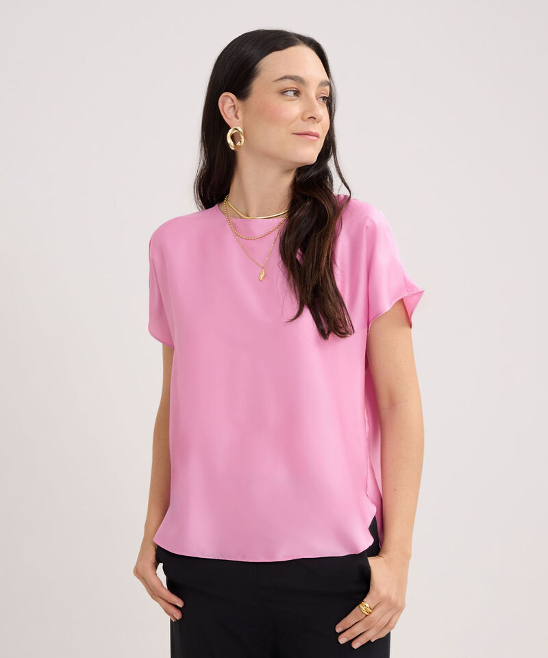 Blusa Unicolor Manga Corta