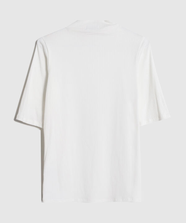 Camiseta Para Mujer Cuello Alto Tejido Acanalado image number null