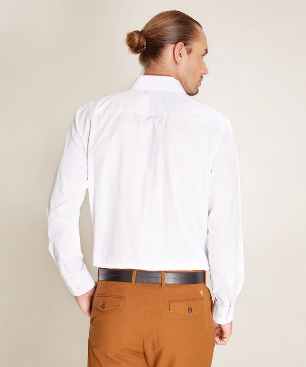Camisa Unicolor De Manga Larga Hombre
