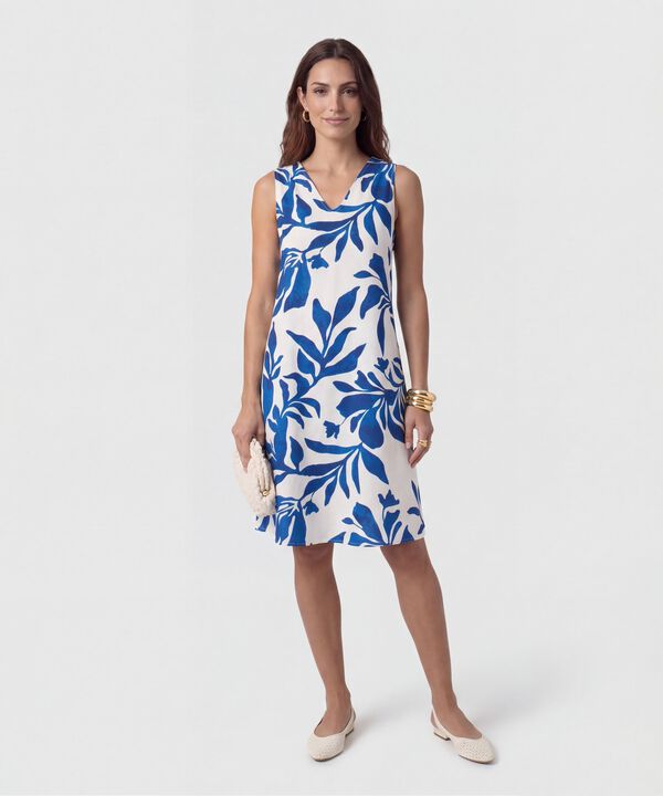 Vestido Corto Manga Sisa Cuello En V Mujer