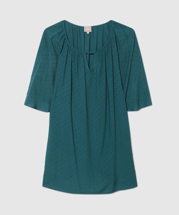 Blusa Manga Corta Acampanada