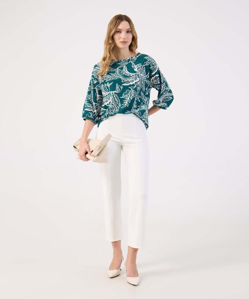 Blusa Estampada de Hojas