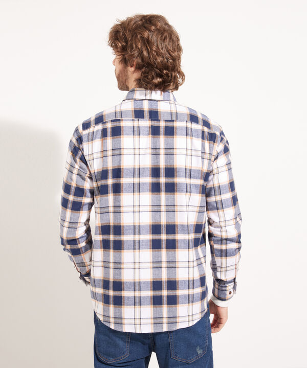 Camisa Manga Larga Regular Con Bolsillos A Cuadros