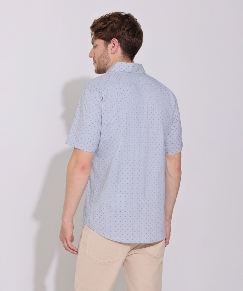 Camisa Estampada Manga Corta Con Bolsillo Y Silueta Slim Fit