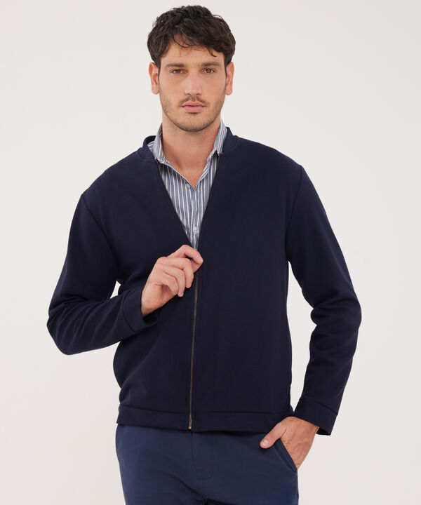 Buzo Unicolor Textura, Con Cierre Zipper image number null