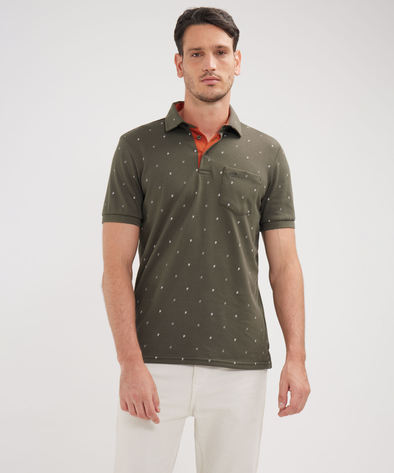 Polo Estampada Cuello Maquina