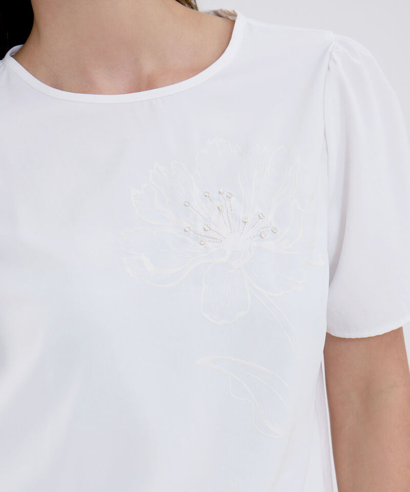 Blusa Manga Corta Con Bordado