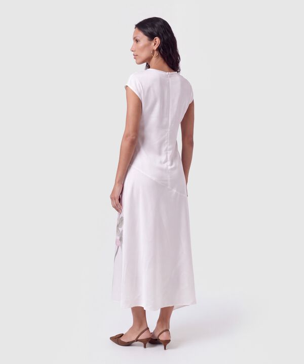 Vestido Largo Manga Rodada Para Mujer