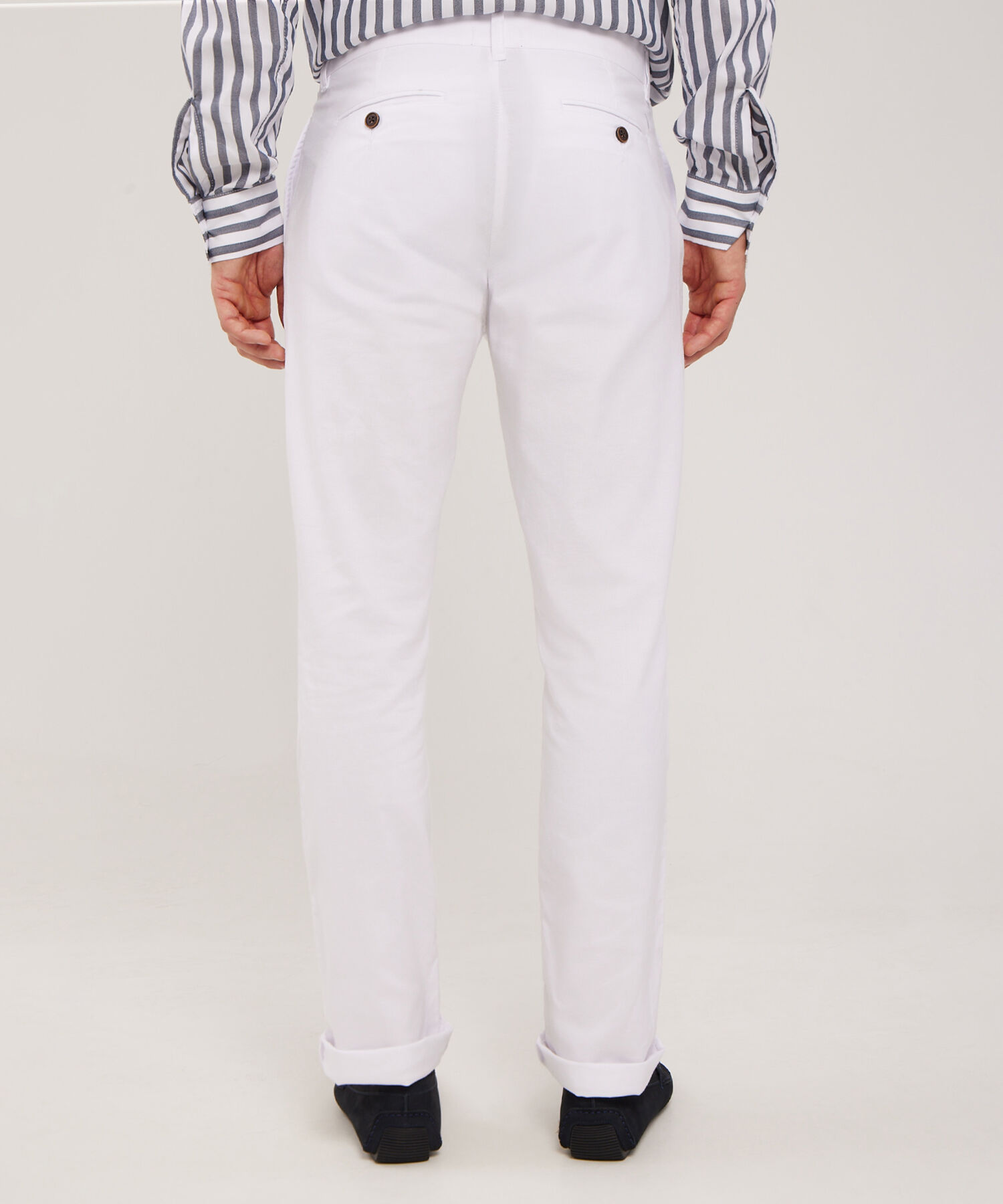 Pantalón Chino Sin Prenses, Bolsillos Diagonales y De Ribete