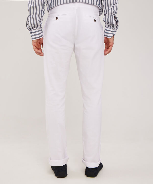 Pantalón Chino Sin Prenses, Bolsillos Diagonales y De Ribete