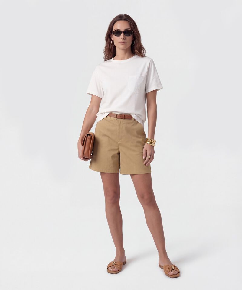 Bermuda De Silueta Recta Para Mujer