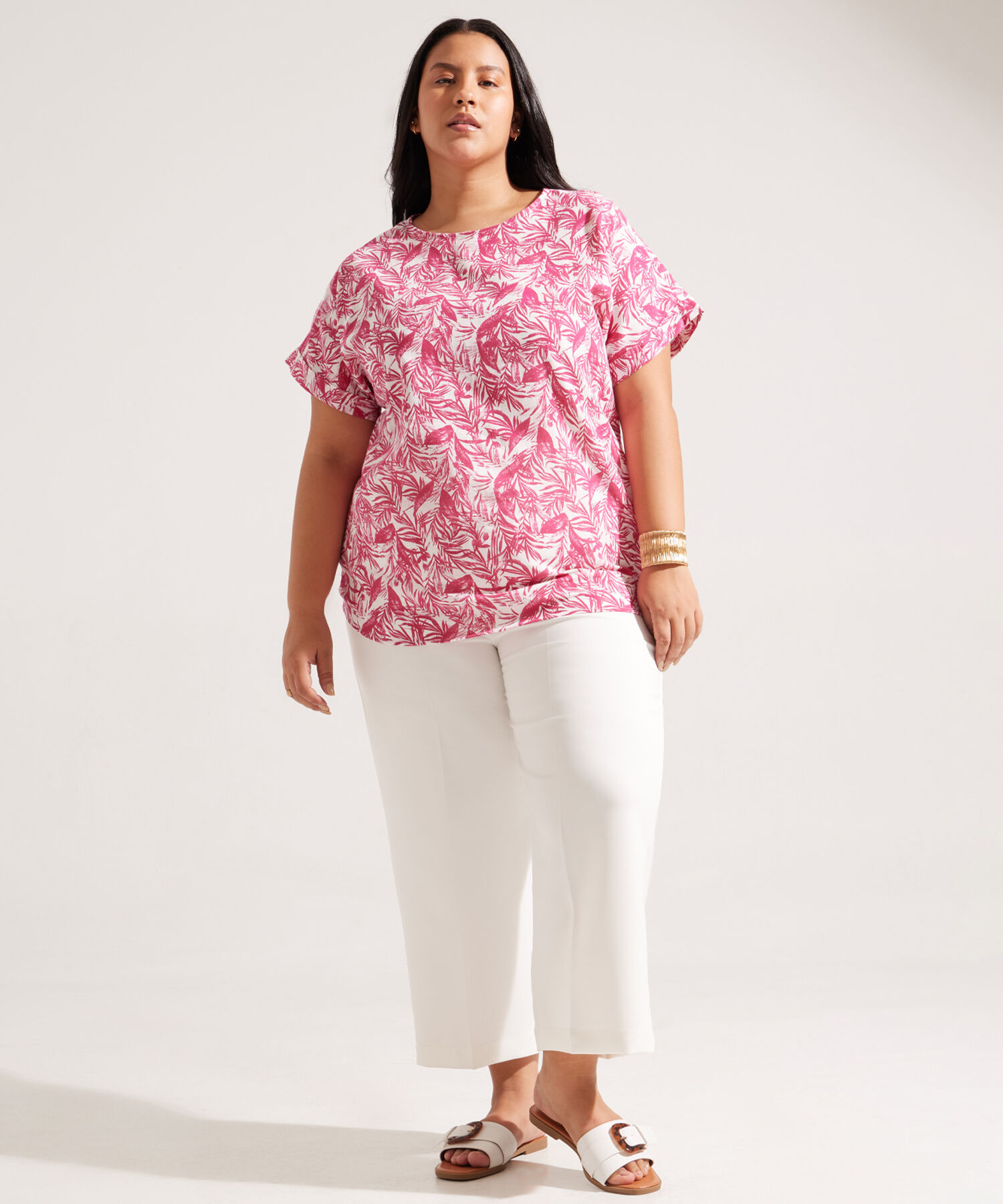 Blusa en Lino Estampada 