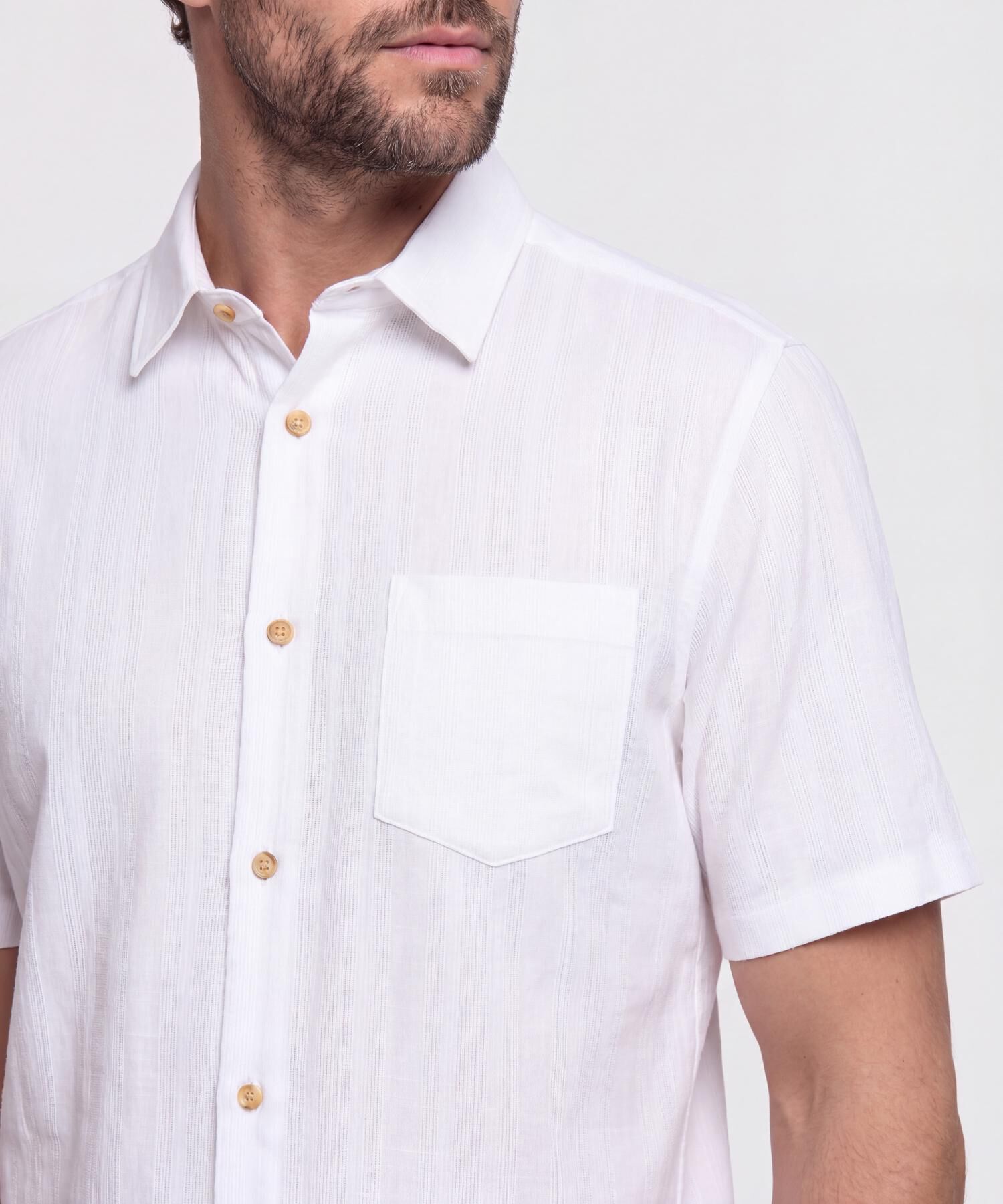 Camisa Manga Corta Texturizada para Hombre