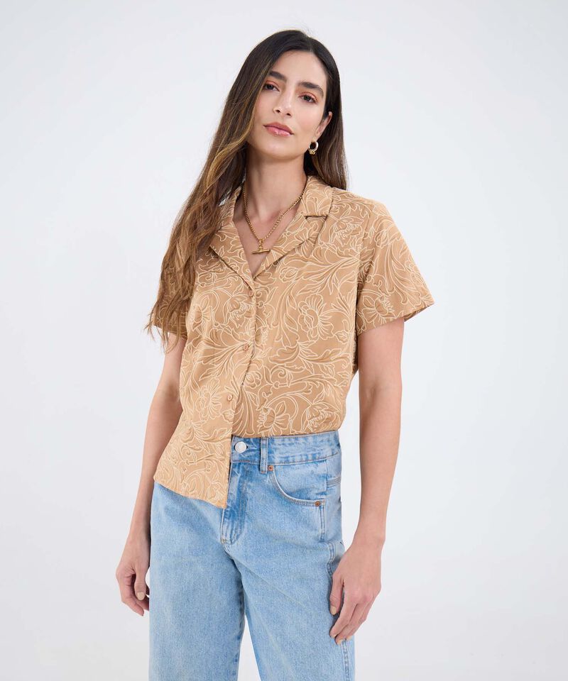 Camisa Estampada Manga Corta