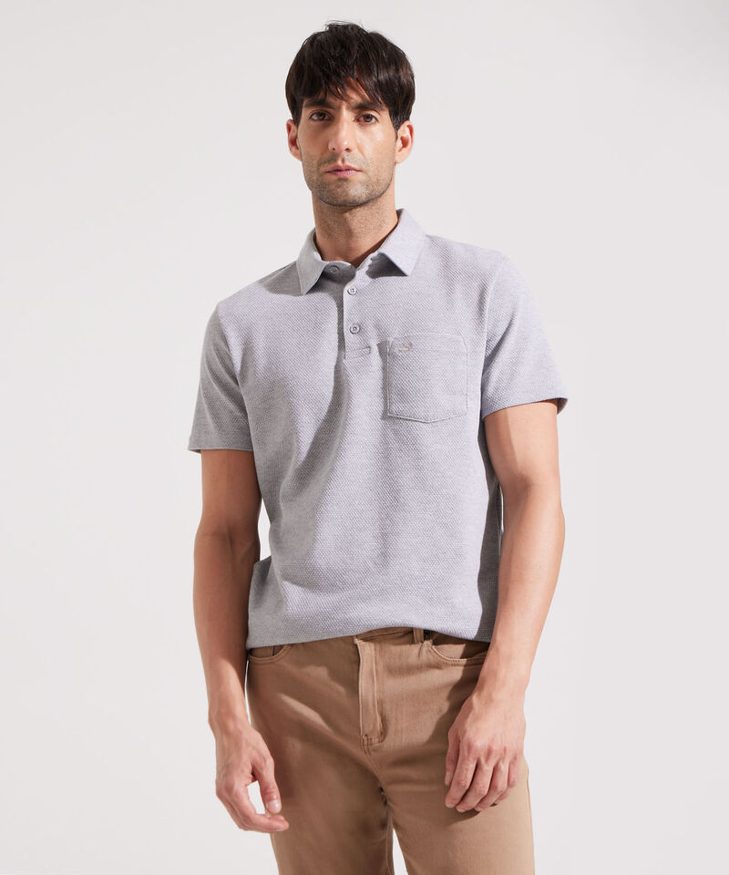Polo Unicolor Textura, Cuello Duro Con Bolsillo, Silueta Slim Fit, Kairós