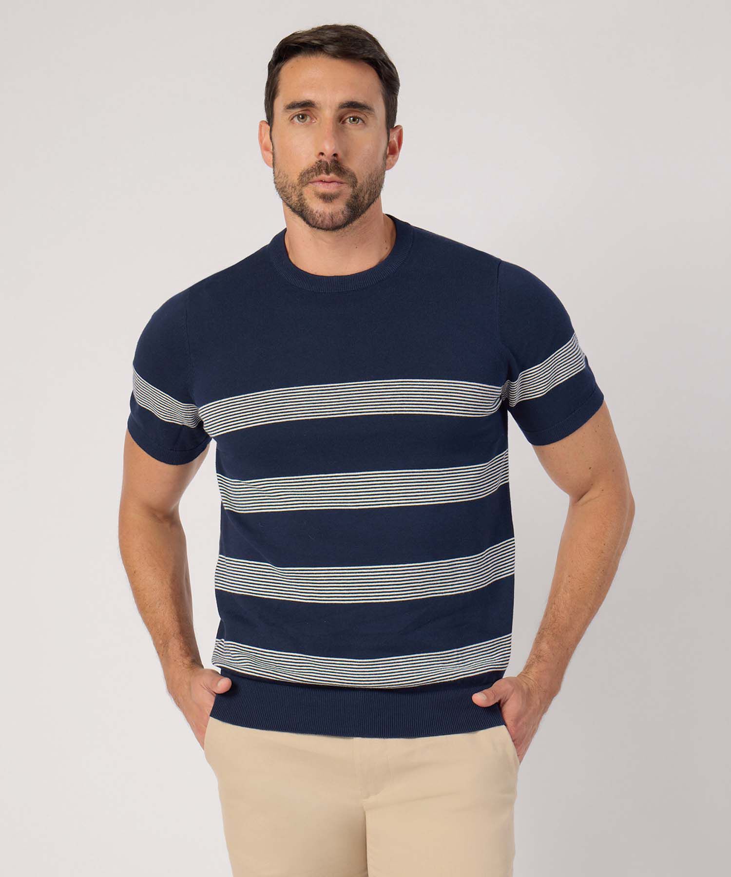 Camiseta A Rayas Manga Corta 