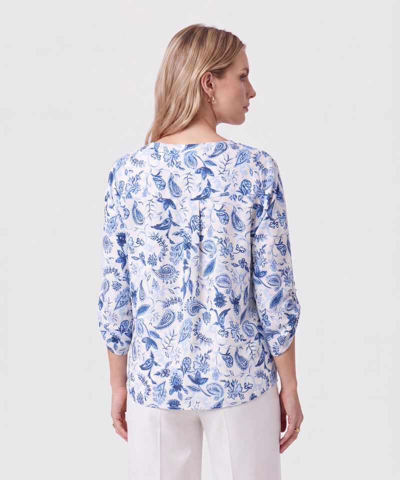 Blusa Cuello V Manga 3/4 Para Mujer