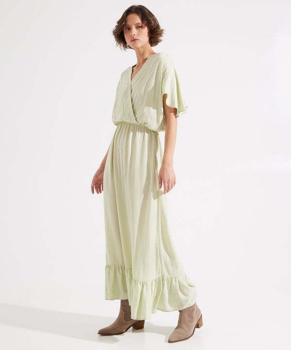 Vestido Largo Con Escote En V