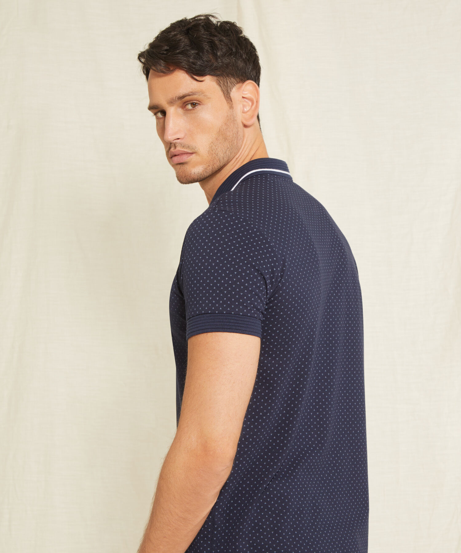 Polo Cuello Tejido Estampada