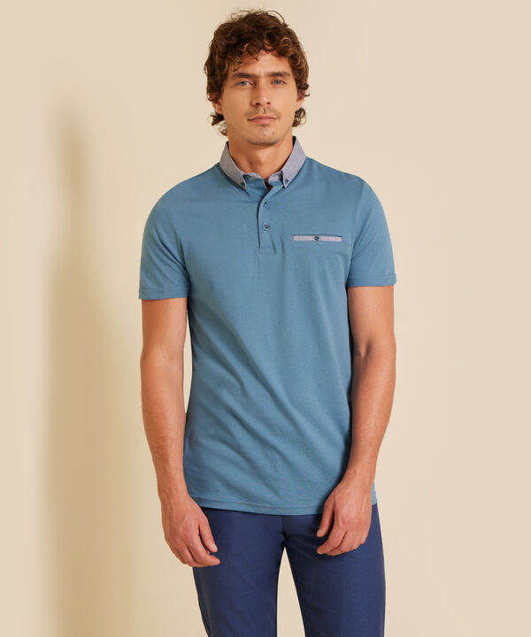Polo Cuello Maquina Button Down, Slim Fit