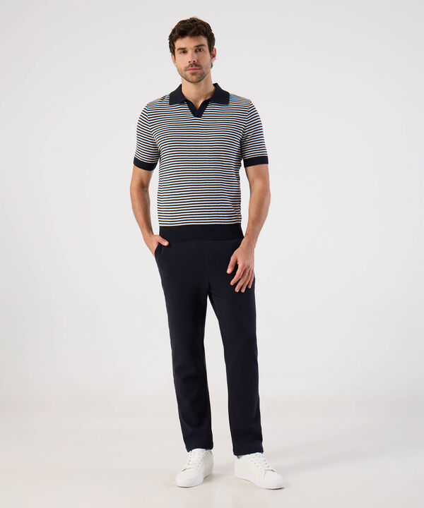 Polo De Punto Microtexturizada A Rayas image number null