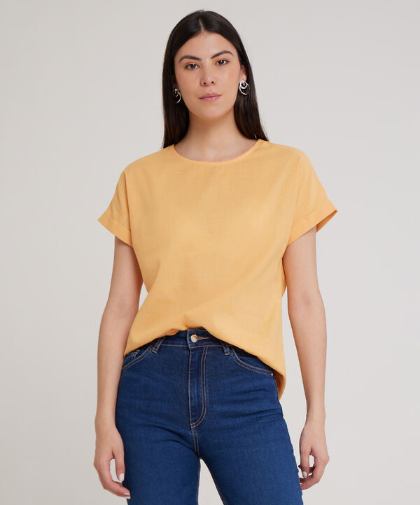 Blusa Manga Corta Corrida Unicolor image number null