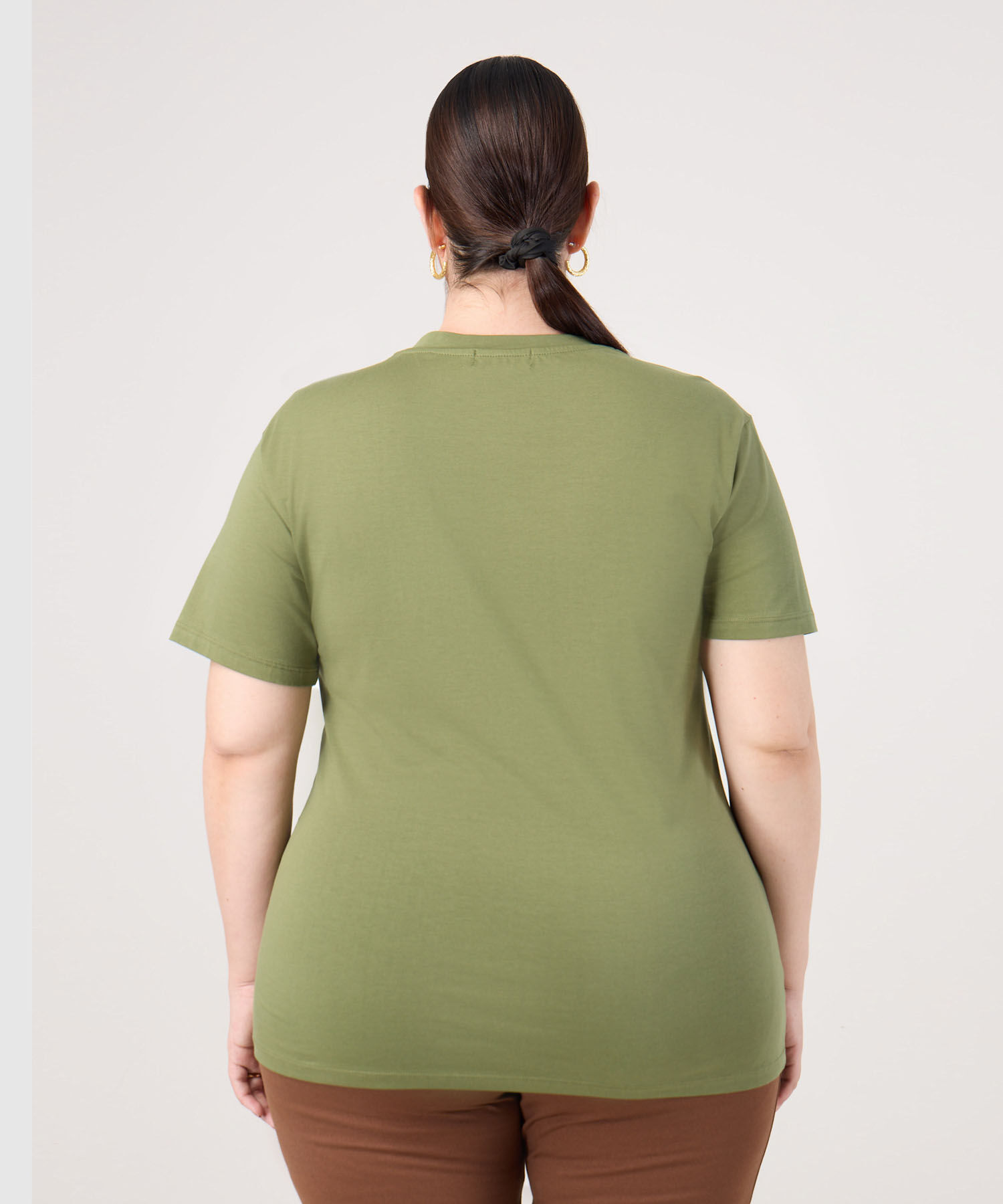 Camiseta Estampada Cuello Redondo Para Mujer Curvy
