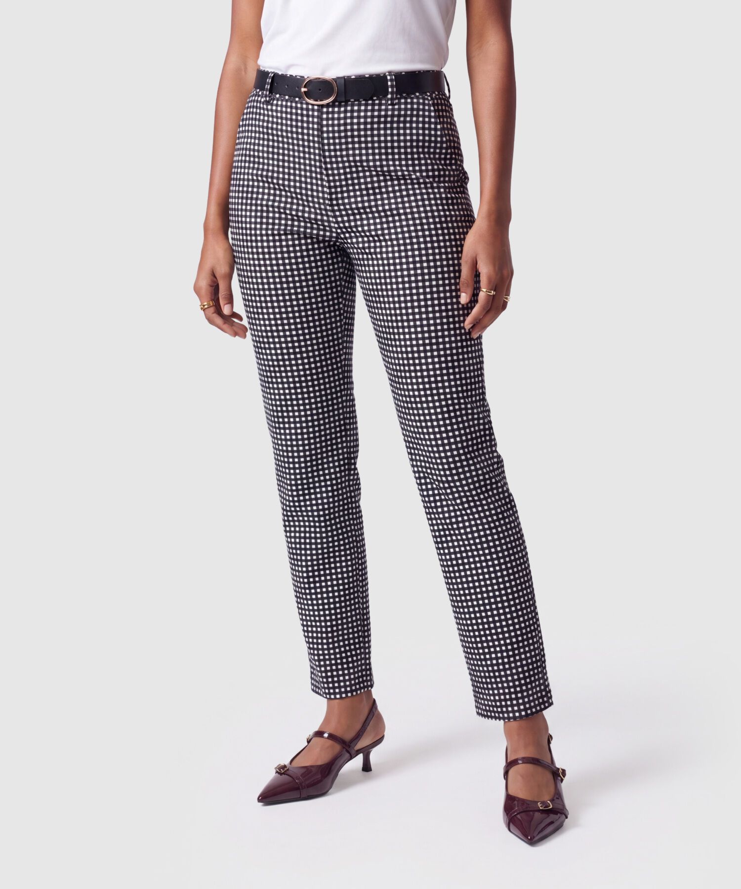 Pantal&oacute;n Chino Estampado Con Cintur&oacute;n Mujer