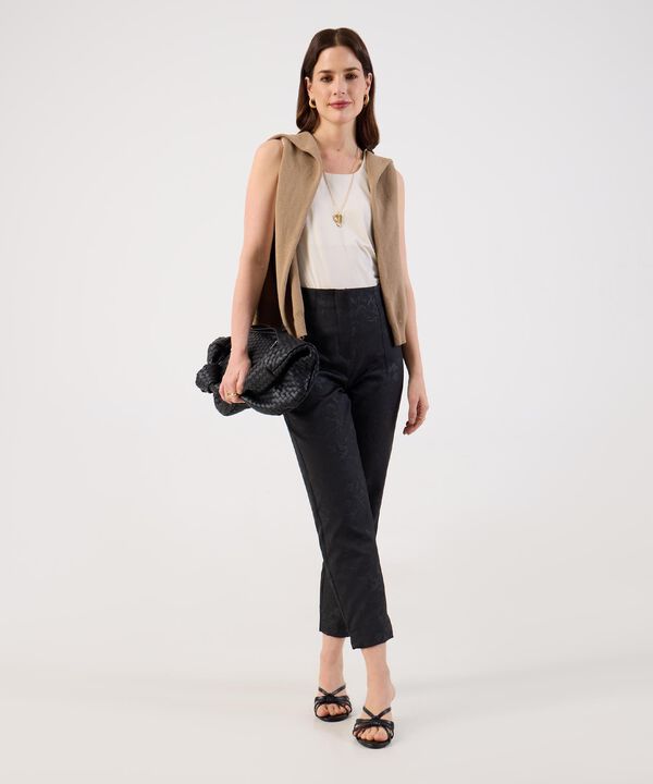 Pantal&oacute;n de Tiro Alto Estampado para Mujer image number null