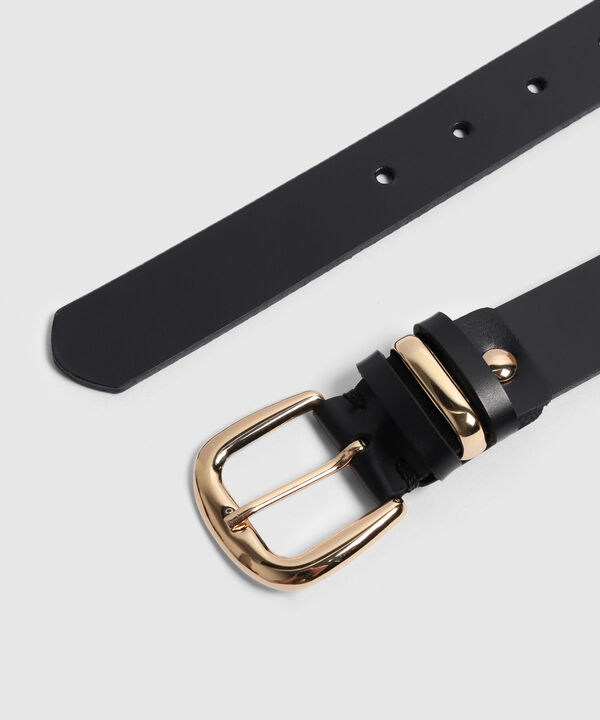 Cinturón Clásico Liso Para Mujer Con Hebilla Ovalada image number null