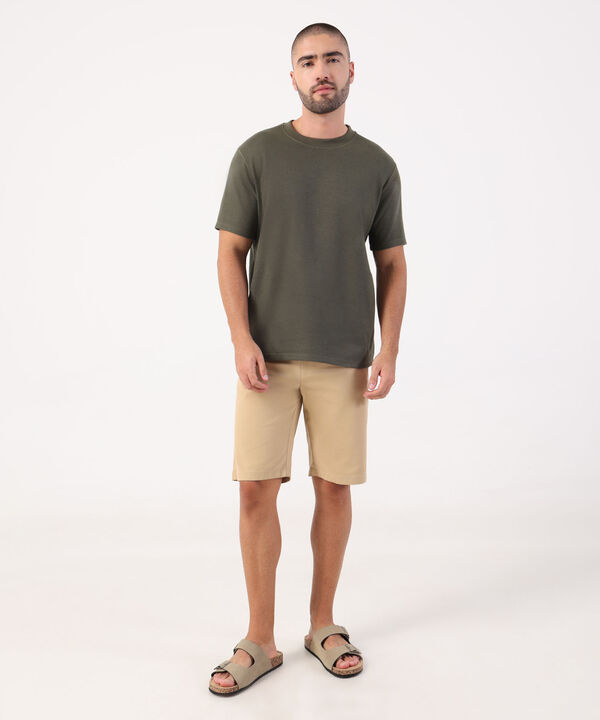 Camiseta Texturizada De Cuello Redondo Para Hombre