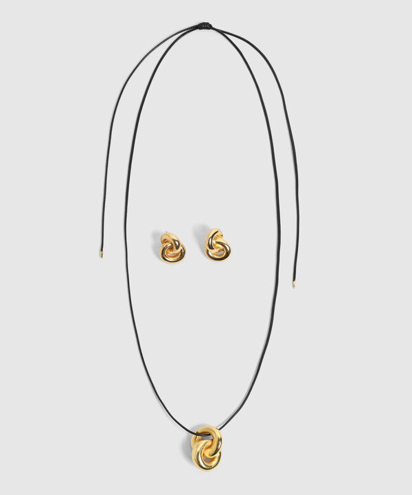 Set De Collar Y Aretes Nudos Mujer image number null