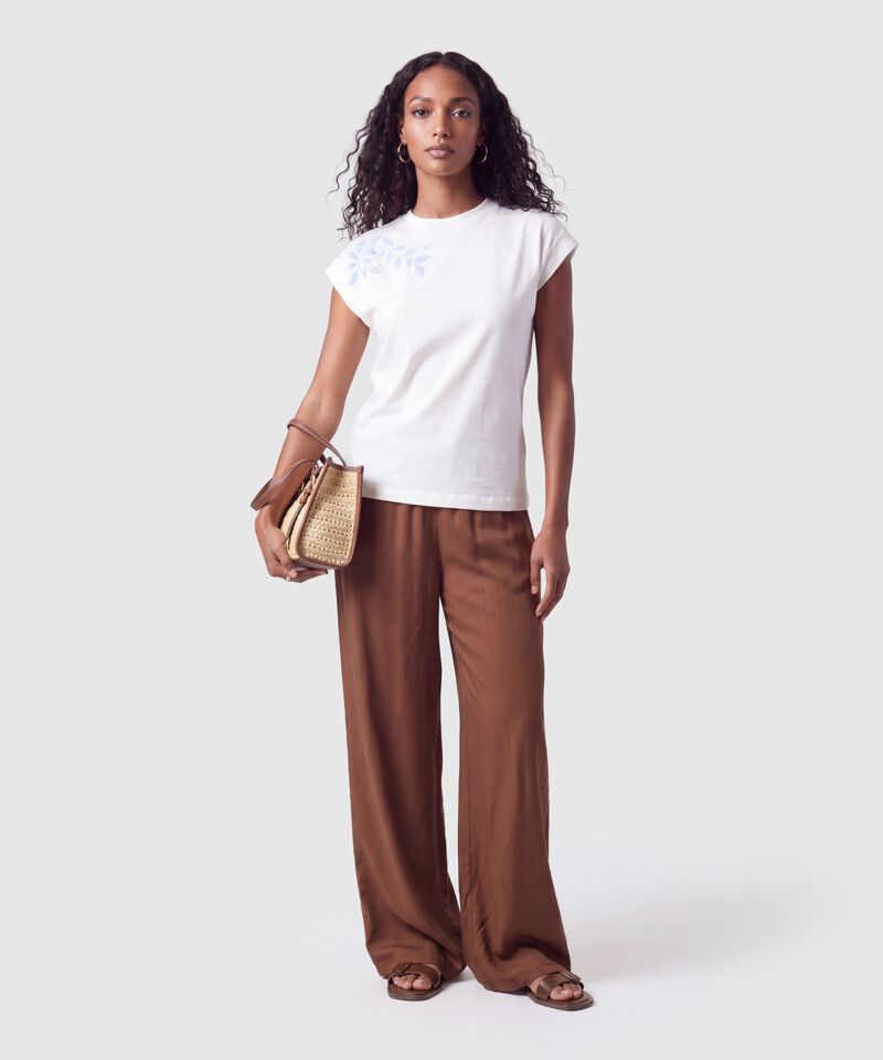 Camiseta Con Bordado Para Mujer